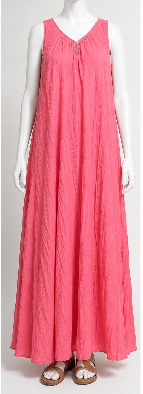 Soft Surroundings Women’s 1X Coral Pink Sleeveless Flowy Maxi Dress Boho flowy